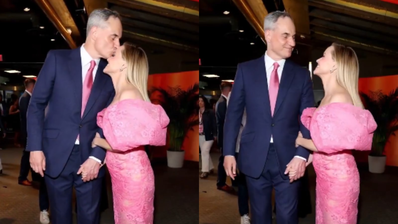 Reese Witherspoon Shares Rare PDA Moment With Billionaire Boyfriend Oliver Haarmann At Elle Premiere