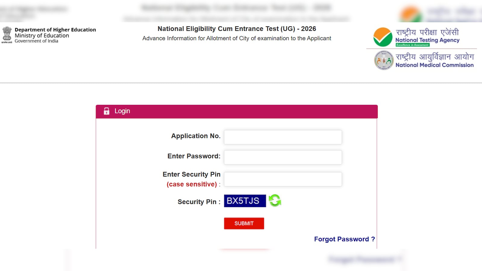 NEET UG 2026 City Intimation Slip OUT — Check Direct Link & How To Download Allotment Examination City