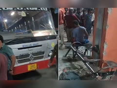 Out-Of-Control Bus Crashes Into Karnataka Bus Stand, Leaves Man Injured