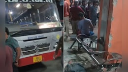 Out-Of-Control Bus Crashes Into Karnataka Bus Stand, Leaves Man Injured