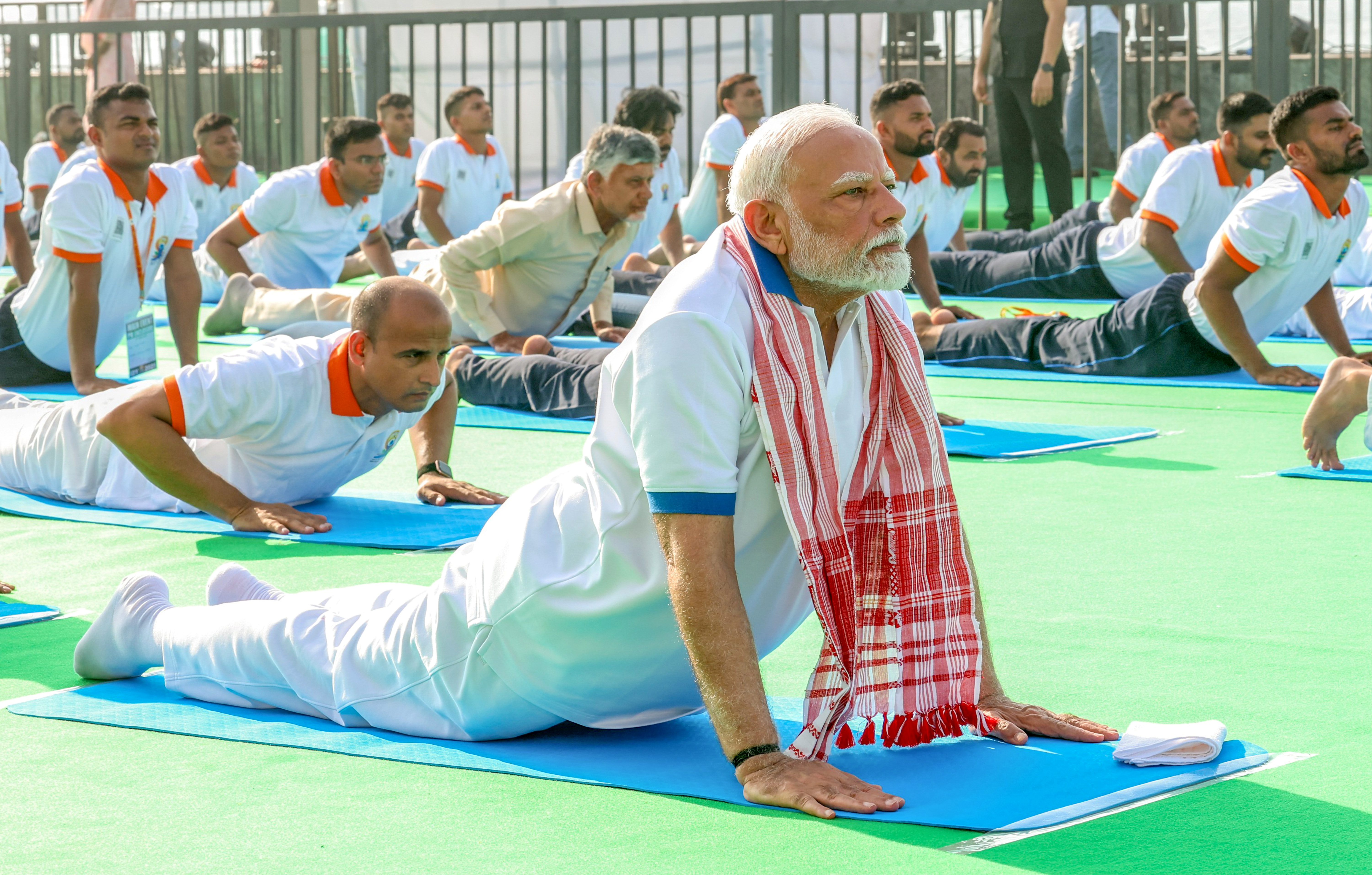 PM Narendra Modi practises yoga