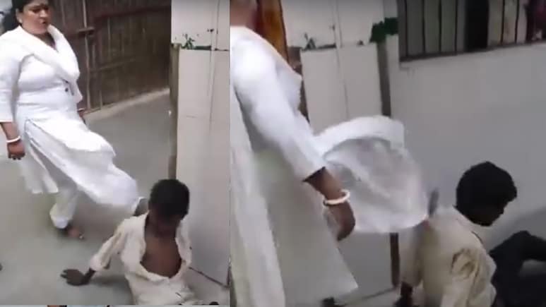 अस्पताल में मह&zwj;िला कर्मी ने मानसिक बीमार व्यक्ति को 39 सेकेंड में 10 बार मारी लात, VIDEO वायरल