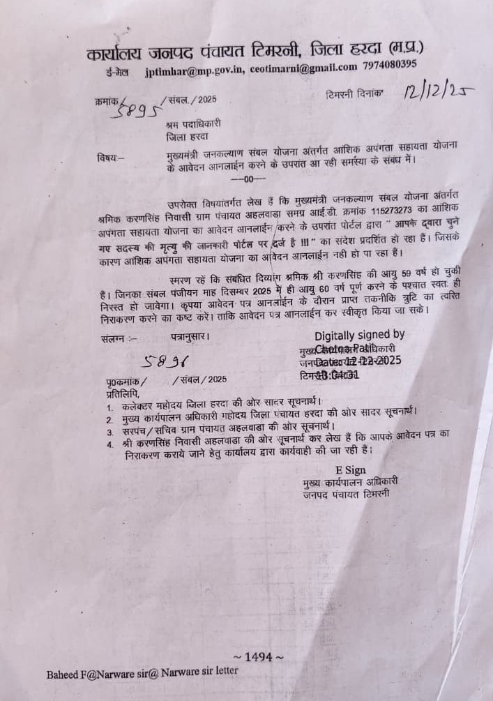 Digital Record Mistake: शिकायती पत्र Digital Record Mistake: शिकायती पत्र