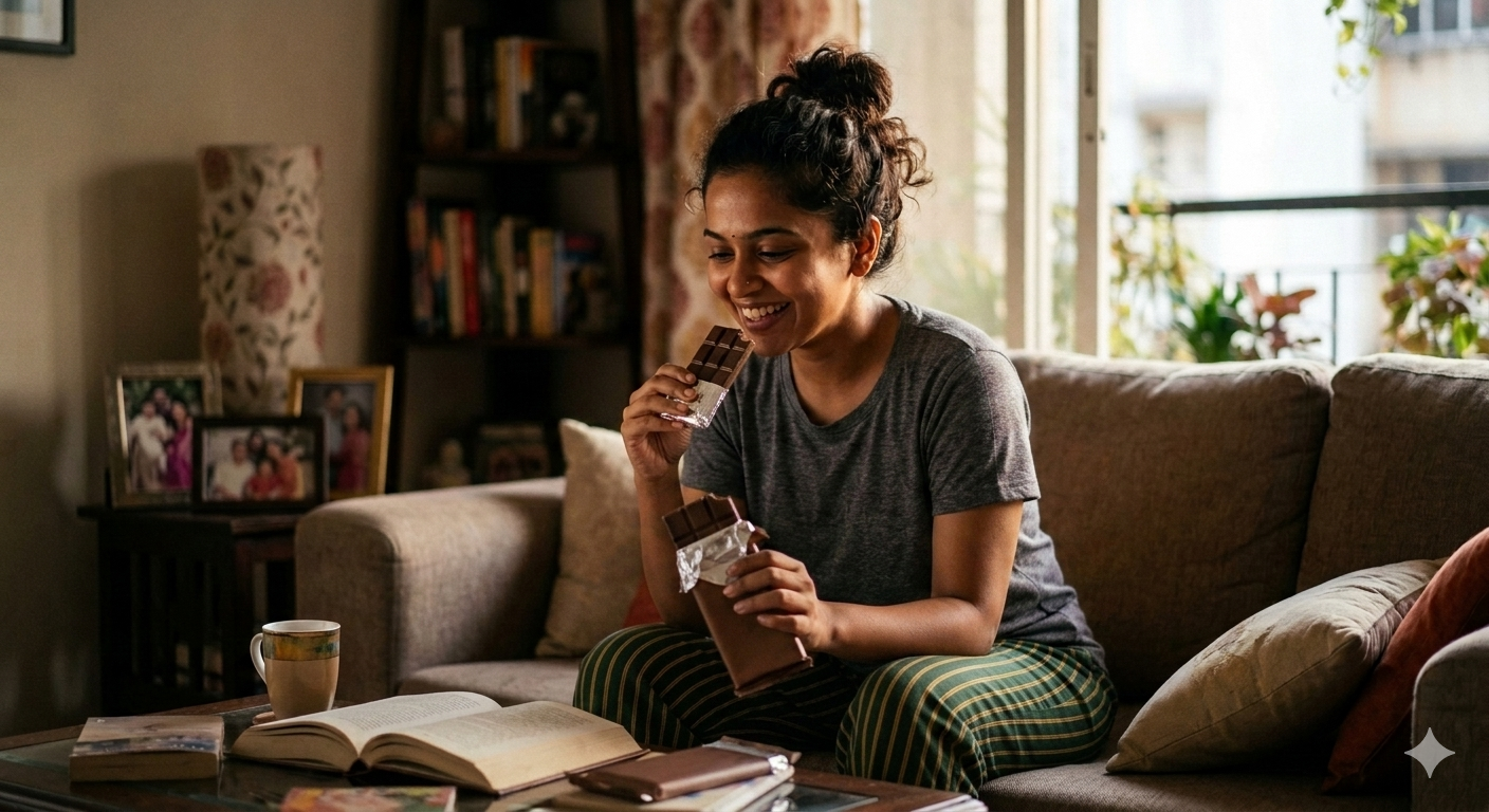 Chocolate contains compounds like phenylethylamine