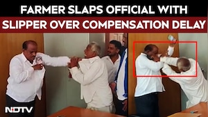Farmer Slaps Official With Slipper Over Compensation Delay In Karnataka's Bagalkot