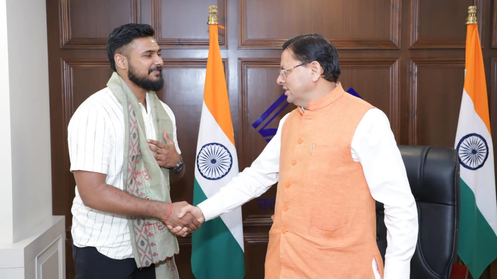 Indian Basketball Player Ulhas K.S Honoured By Uttarakhand Chief Minister Pushkar Singh Dhami For International Achievements