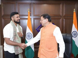Indian Basketball Player Ulhas K.S Honoured By Uttarakhand Chief Minister Pushkar Singh Dhami For International Achievements