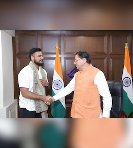 Indian Basketball Player Ulhas K.S Honoured By Uttarakhand Chief Minister Pushkar Singh Dhami For International Achievements