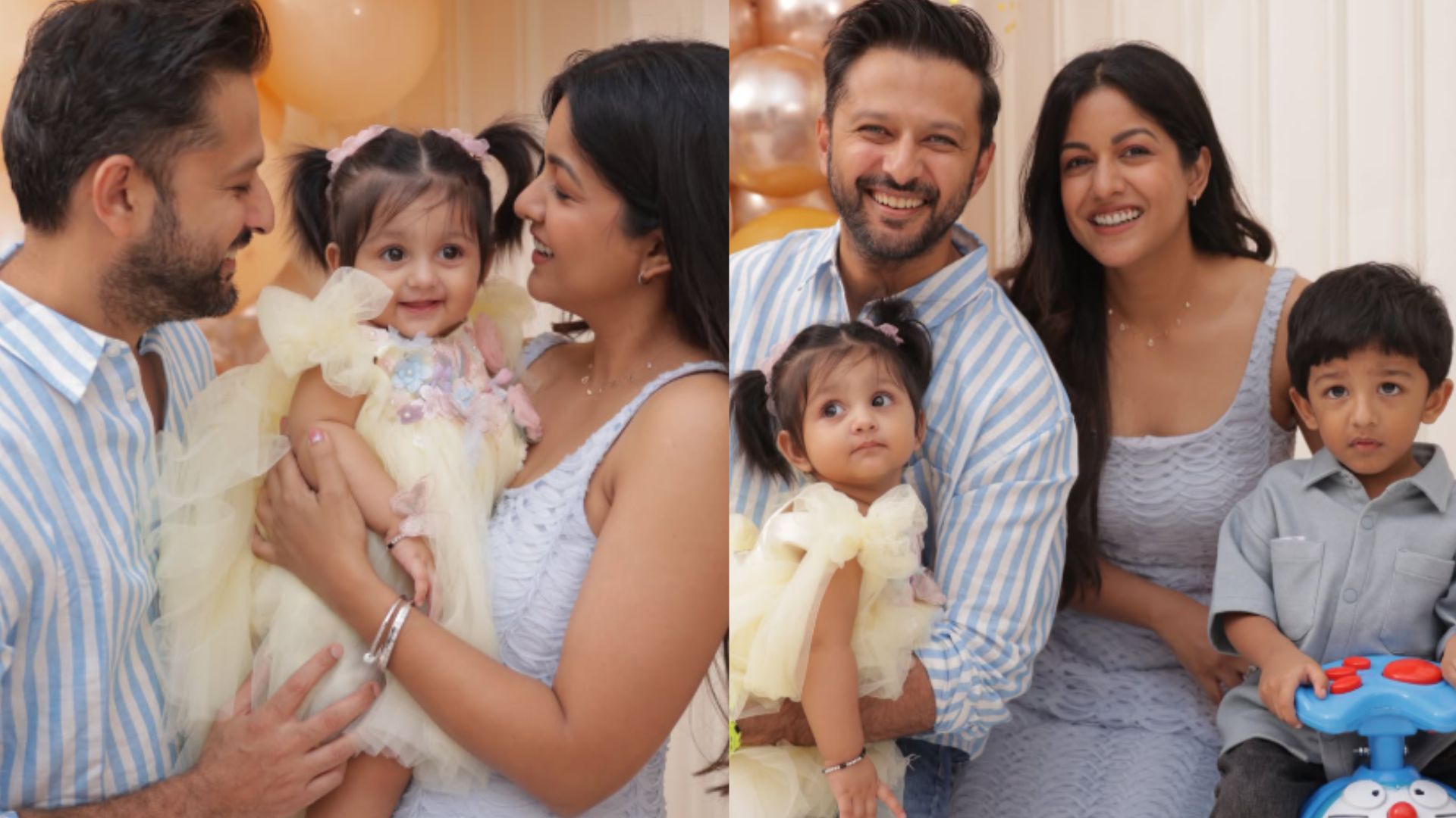 Ishita Dutta And Vatsal Sheth Reveal Daughter Veda's Face On Her First Birthday, See Photos