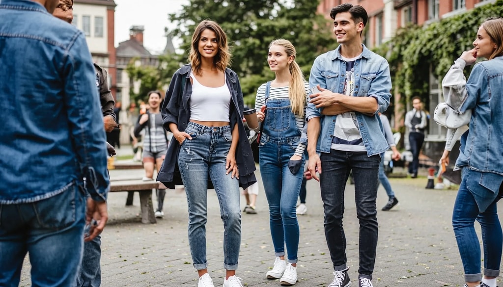 These comfortable, easy-to-wear denim designs deliver the ultimate versatile silhouette for everyday college campus styling. These comfortable, easy-to-wear denim designs deliver the ultimate versatile silhouette for everyday college campus styling.