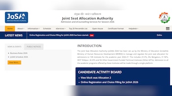 JoSAA 2026 Mock Seat Allotment 2 OUT; Check Direct Link And Choice Filling Last Date