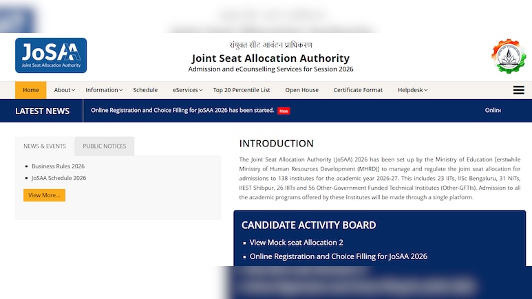 JoSAA 2026 Mock Seat Allotment 2 OUT; Check Direct Link And Choice Filling Last Date