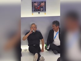 Nvidia CEO Jensen Huang Chats With Executive, Enjoys Beer While Sitting On Floor: Watch