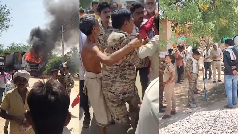 भिंड में तेज रफ्तार डंपर ने युवक को कुचला, लोगों ने वाहन फूंका, पुलिस को खदेड़ा, चार थानों की फोर्स तैनात&nbsp;