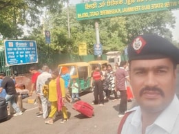 Delhi Cop Run Over By Truck. He Fell On Road After Speeding Scooter Hit Him