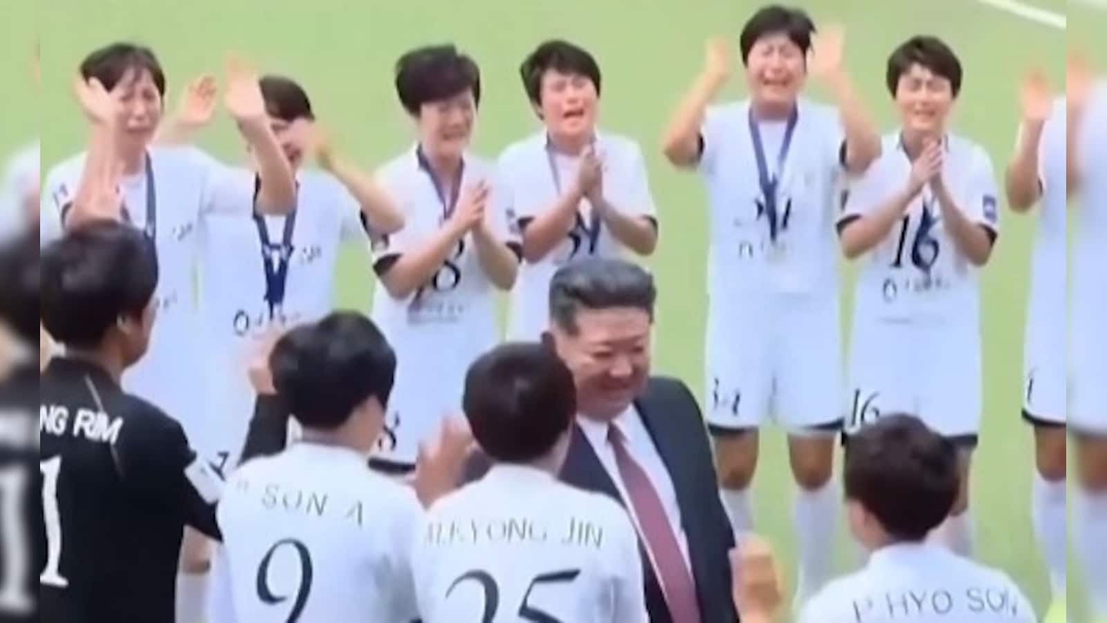 Viral Video: Kim Jong-Un Sports Rare Smile During North Korean Womens Football Teams Celebration