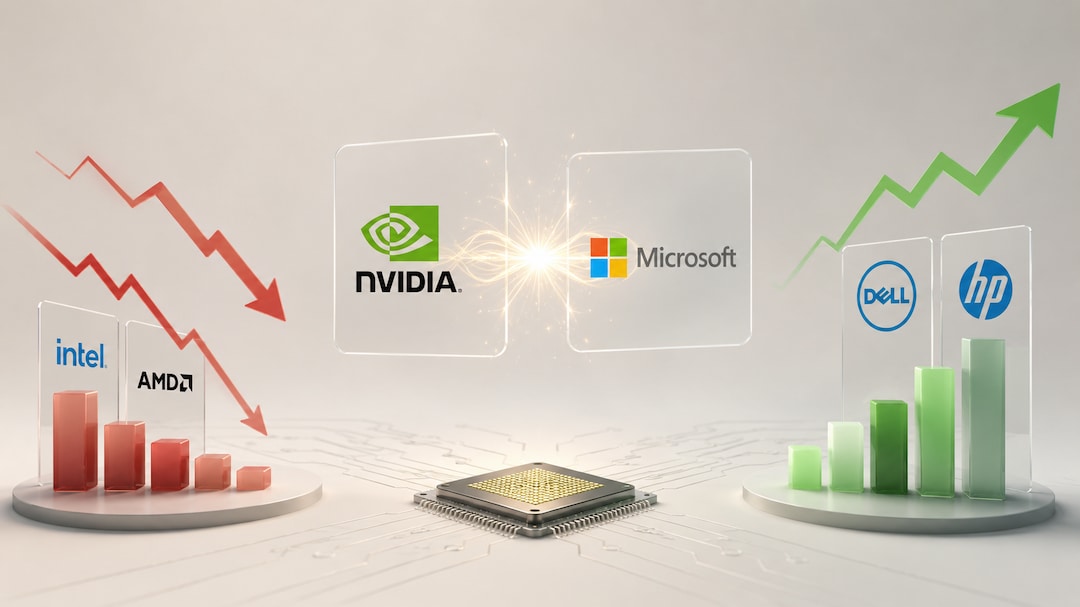 Nvidia-Microsoft 'Spark' Deal Sends Intel, AMD Stocks Tumbling While Dell, HP Gain: Here's Why