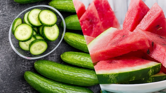 Cucumber and watermelon have hydrating properties that can help reduce heat stress