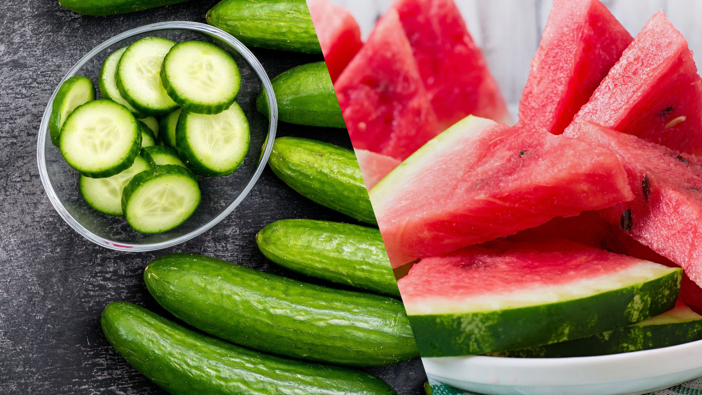 Cucumber and watermelon have hydrating properties that can help reduce heat stress