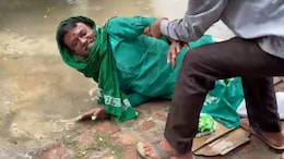 Video: RJD Leader Calls Lalu Yadav "Nelson Mandela," Falls Off JCB Digger