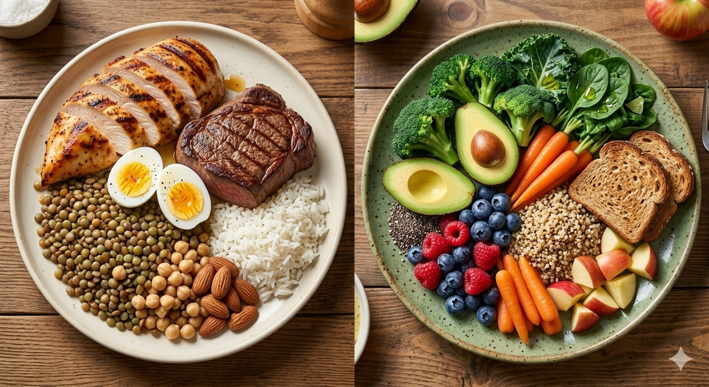 Protein and fibre are complementary nutrients that serve distinct and essential functions