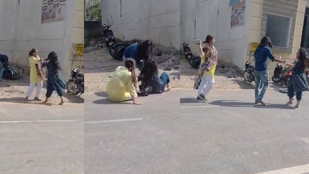 होटल के बाहर पति संग प्रेमिका को देख भड़की पत्नी, बीच रोड पर बाल पकड़कर की पिटाई; देखें हाईवोल्टेज ड्रामा