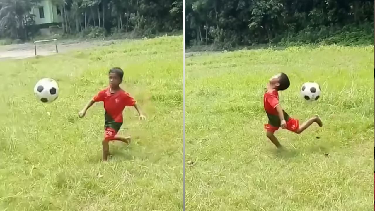 फुटबॉल से खेलते-खेलते बन गया इंटरनेट स्टार, 'Mini Cristiano' कहकर बुला रहे लोग, वीडियो वायरल