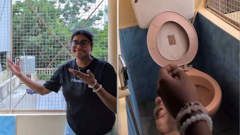 व्यू के साथ बाथरूम... बालकनी में टॉयलेट देखकर चौंक गईं लड़कियां, बेंगलुरु फ्लैट का वीडियो वायरल