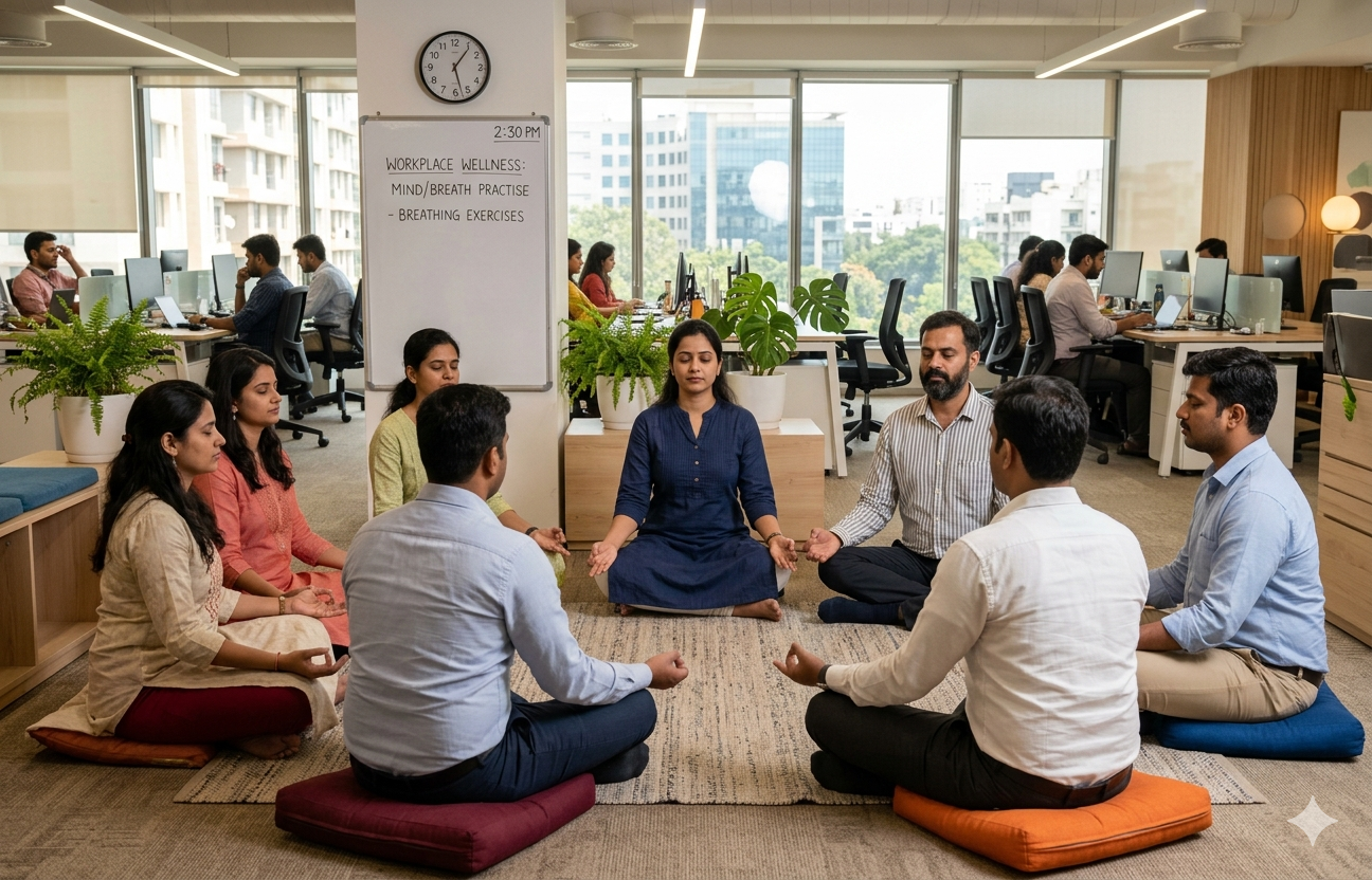 Somatic breathing can calm down your nervous system and reduce mid-day workplace burnout
