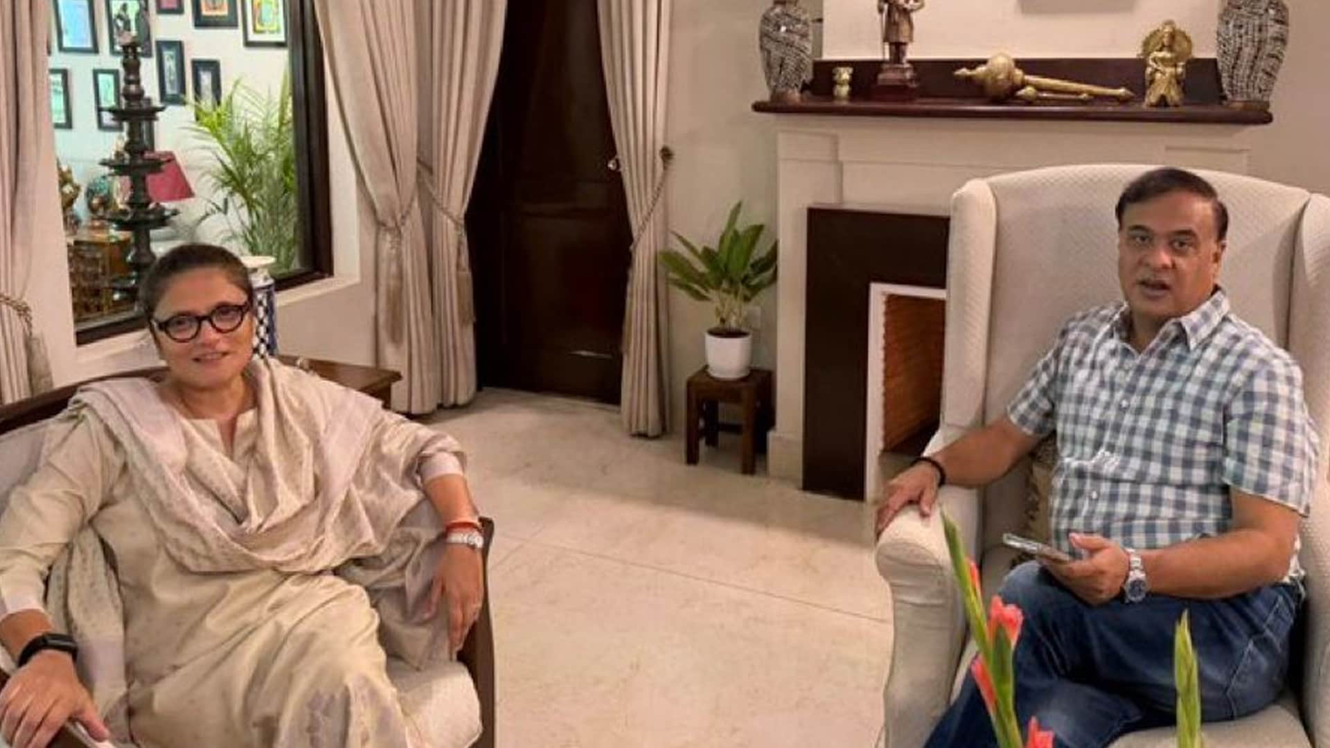 Trinamool MP Sushmita Dev Quits Party, Meets Himanta Biswa Sarma