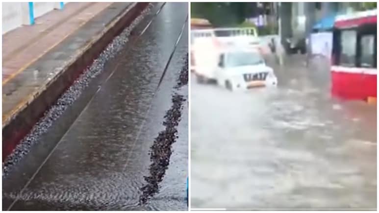 Videos Capture Mumbai Rains Chaos: Waterlogged Streets, Slow Moving Traffic As Heavy Downpour Continues