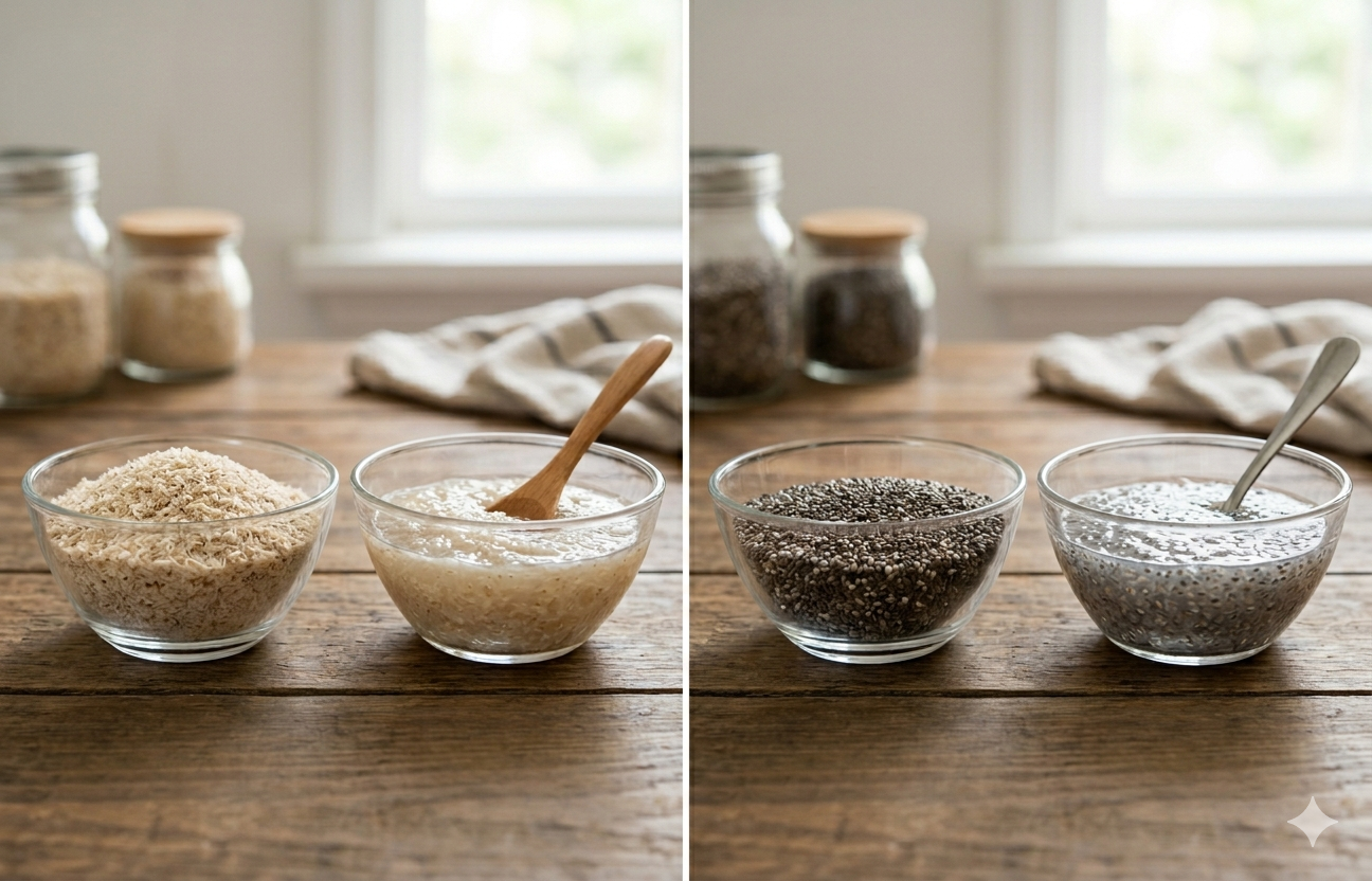 Isabgol and chia seeds are beneficial for bloating when consumed in moderation