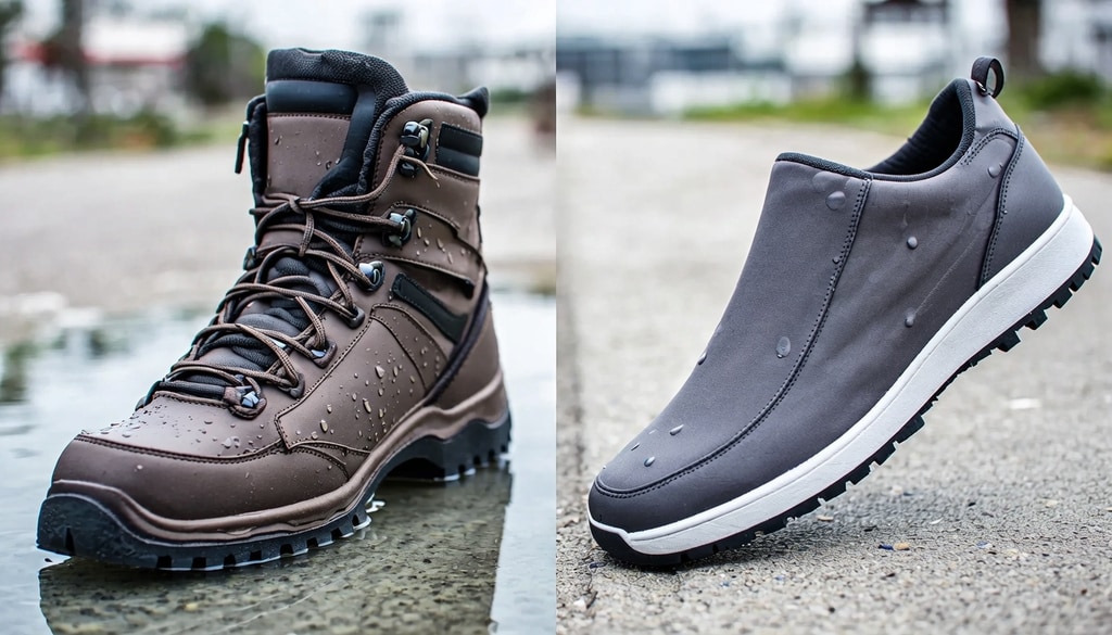 Master the choice between waterproof and water-resistant footwear for daily use and travel. Master the choice between waterproof and water-resistant footwear for daily use and travel.