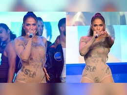 Jennifer Lopez Makes Surprise Appearance At Obsessed Fest In Wild Nude Bodysuit