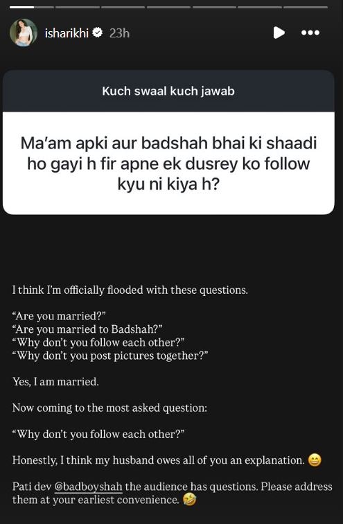 Isha Rikhi responds to fan query