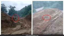 Watch: Biker Swept Away As Hillside Collapses In Arunachal, Miraculously Survives