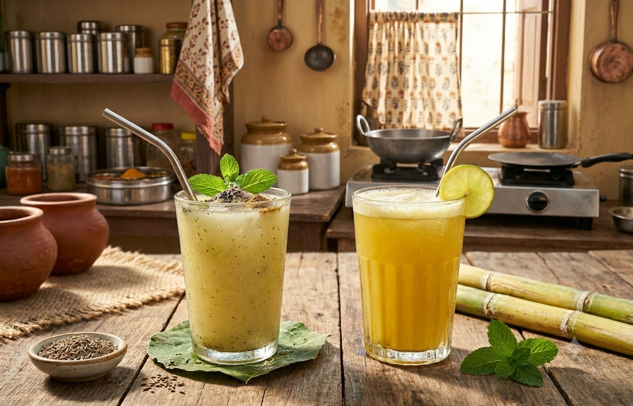 Heat stress can be reduced by consuming aam panna and sugarcane juice