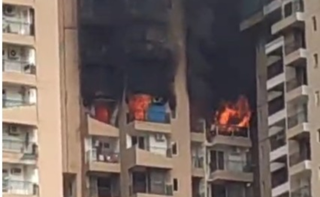Video: Fire At High Rise In Noida, AC blast Suspected