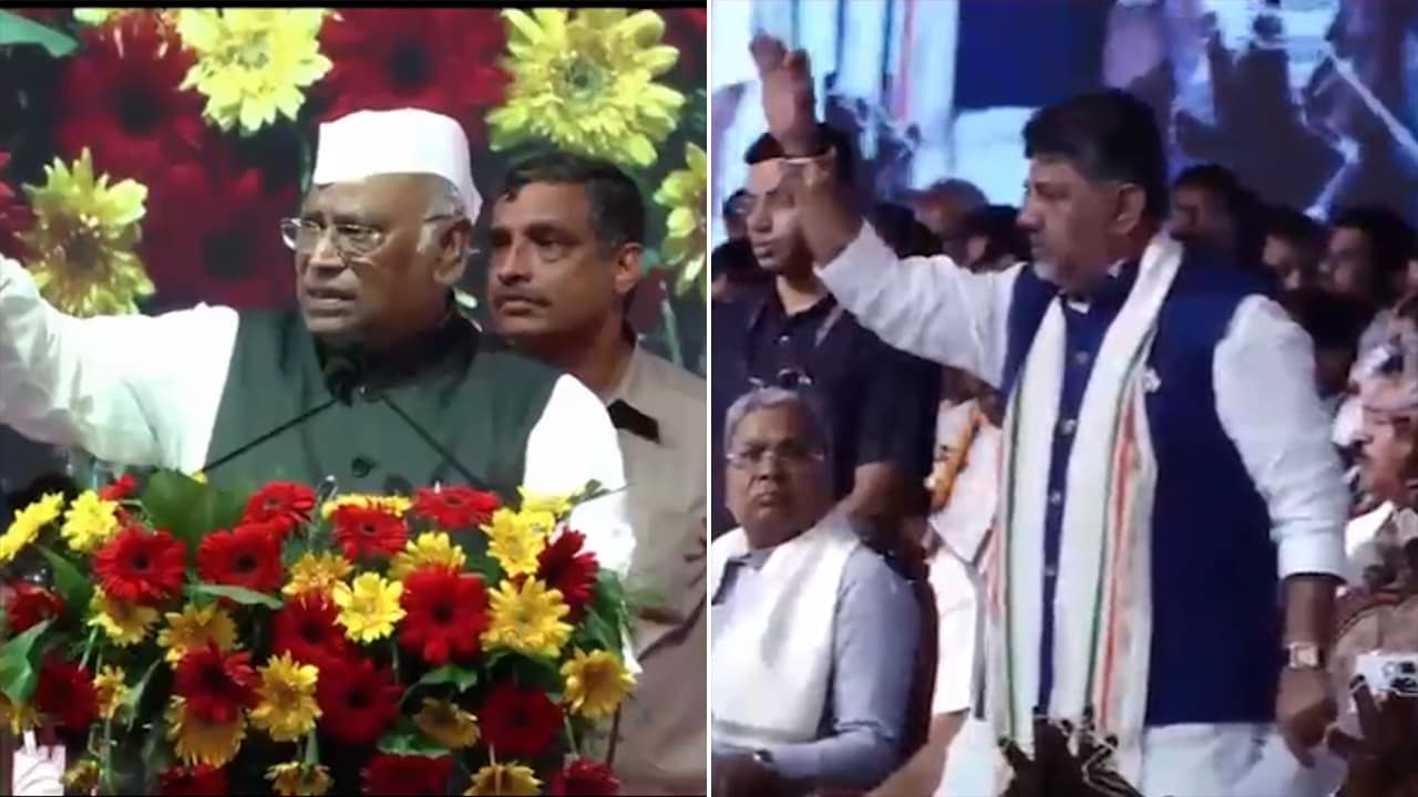 'Useless Fellows': Mallikarjun Kharge Snaps As 'DKS' Chants Disrupt Speech