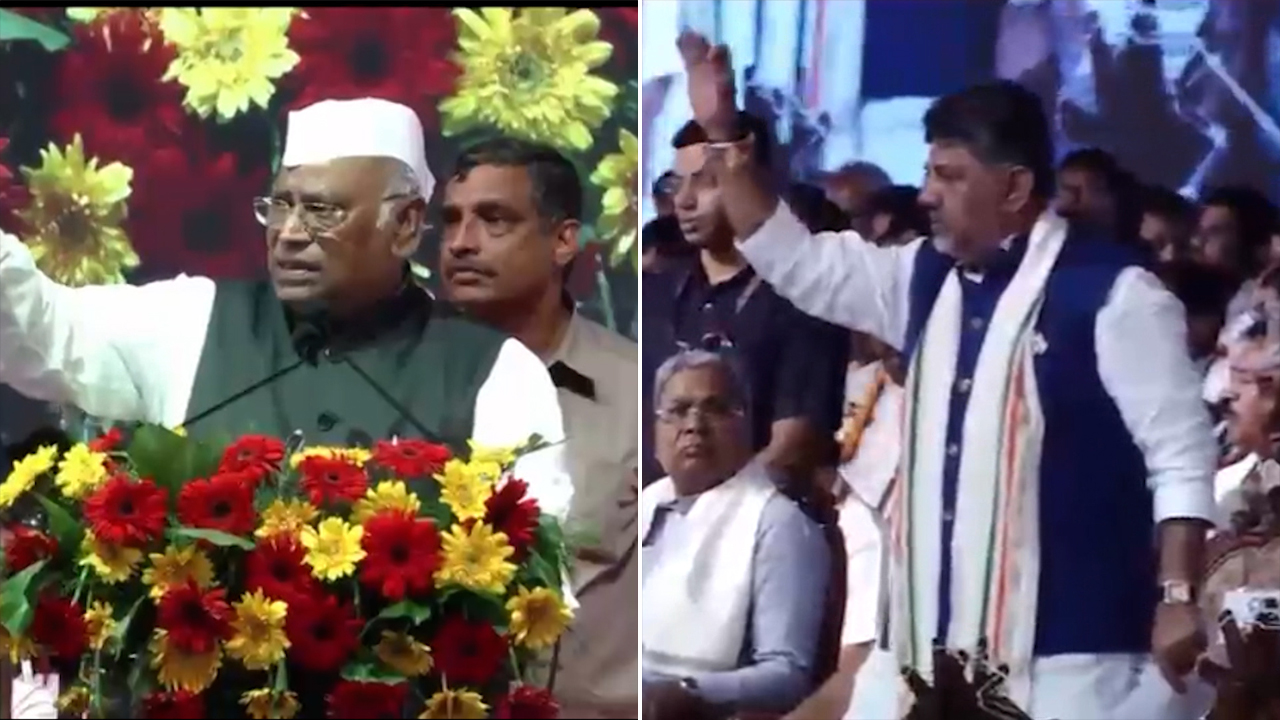 'Useless Fellows': Mallikarjun Kharge Snaps As 'DKS' Chants Disrupt Speech
