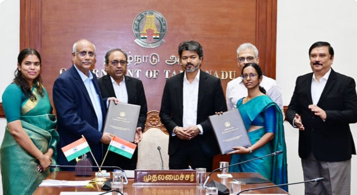 Tamil Nadu CM Vijay Signs MoU Worth Rs 18,600 Crore With L&T For Three Projects