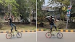 चलती साइकिल पर गजब का बैलेंस, शख्स ने किया हैरान करने वाला कारनामा, वीडियो वायरल