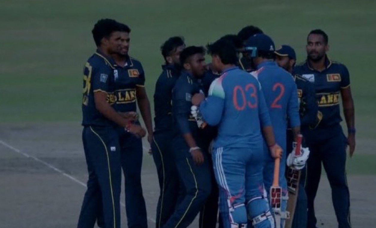 India A vs SL A: Vaibhav Sooryavanshi Clashes With Sri Lanka A Player After Super Over Loss