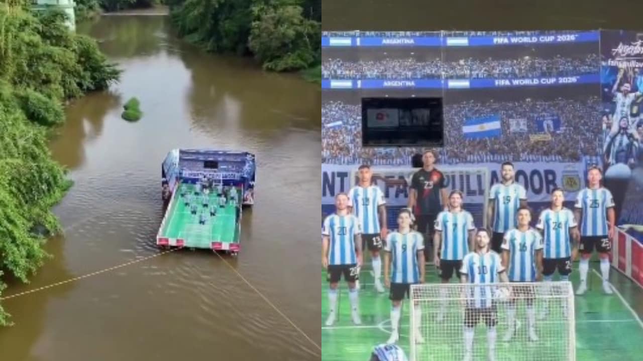 Fans In Kerala Pay Ultimate Tribute To Lionel Messi's Argentina, Set Up Floating Stadium In River