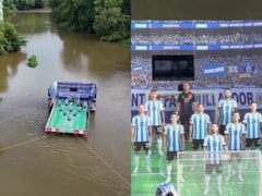 Fans In Kerala Pay Huge Tribute To Messi's Argentina, Set Up Floating Stadium