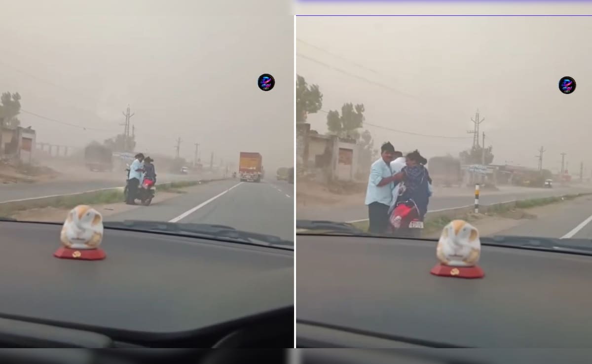 भीषण आंधी में हाइवे पर फंसी थी फैमिली, एक कार आकर रुकी...और वायरल हो गया वीडियो
