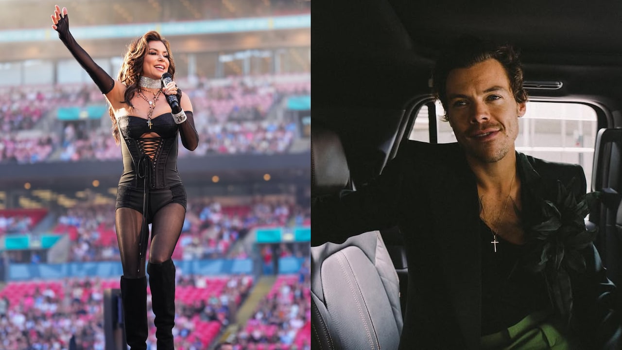 Shania Twain Opens For Harry Styles Concert In Black Lace Dress, Internet Calls It "Cringe"