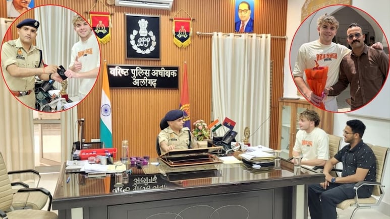 IPL फाइनल में चोरी iPhone लेने ऑस्ट्रेलिया से अलीगढ़ आए इन्फ्लुएंसर जैक जिकिंग्स, एसपी से मिले, किसे बताया अद्भुत इंसान