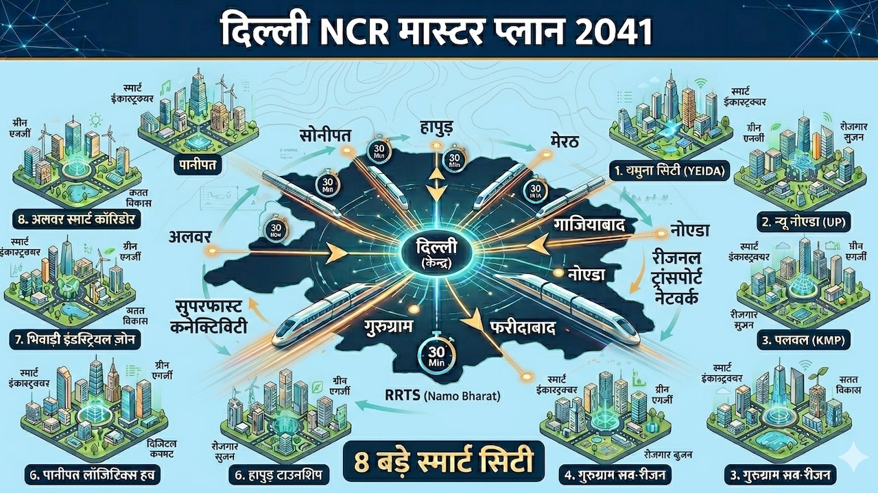दिल्ली NCR का नया मास्टरप्लान तैयार, आधे घंटे में तय होगी बड़े शहरों की दूरी, नोएडा, गुरुग्राम से मेरठ-हापुड़ तक सुपरफास्ट रफ्तार