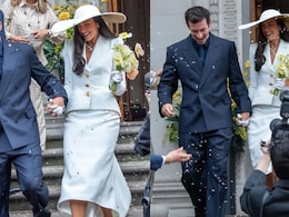 Dua Lipa Opts For Schiaparelli Skirt Suit And Bvlgari Necklace For London Wedding With Callum Turner